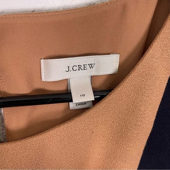 J. Crew Carmel Colored and Navy Blue Colorblock Sides 100% Wool Tank Top - Picture 3 of 4
